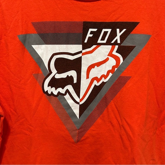 Fox Racing Mens T-Shirt Slim Fit Graphic T-Shirt Orange, Size Large - Picture 2 of 6